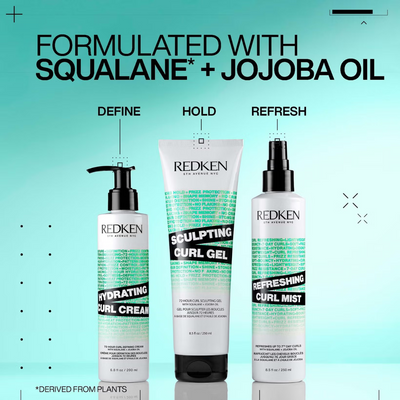 Redken Hydrating Curl Defining Cream and Refreshing Curl Hair Mist Bundle for Curly and Coily Hair