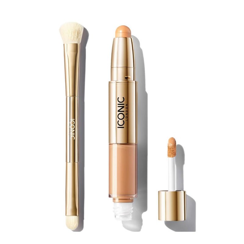 ICONIC London Radiant Concealer and Brush Bundle (Various Shades)