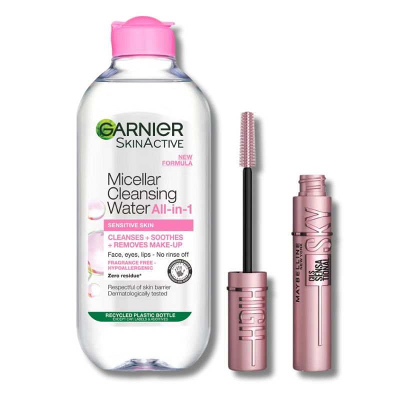 Maybelline Sky High Mascara and Garnier Micellar Water Set
