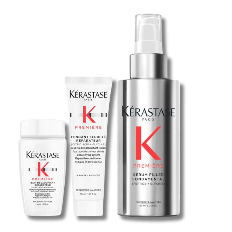 Kérastase Première Repairing Anti-Frizz Filler Heat Protecting Hair Serum for Damaged Hair 90ml with Free Travel Size Duo