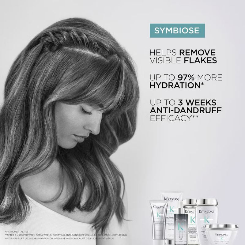Kérastase Symbiose Moisturising Anti-Dandruff Cellular Shampoo, For Dry Sensitive Scalp, Prone To Dandruff, 250ml
