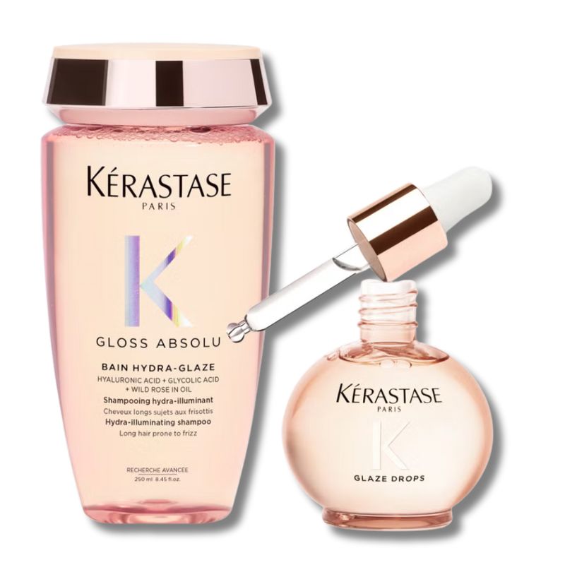 Kérastase Gloss Shampoo and Glaze Drops Hair Oil Duo with Wild Rose