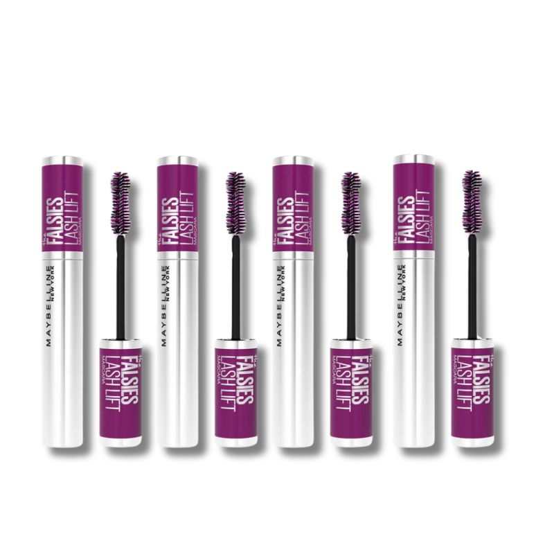 Maybelline The Falsies Instant Lash Lift Look Lengthening Volumising Mascara - 01 Black (Pack of 4)