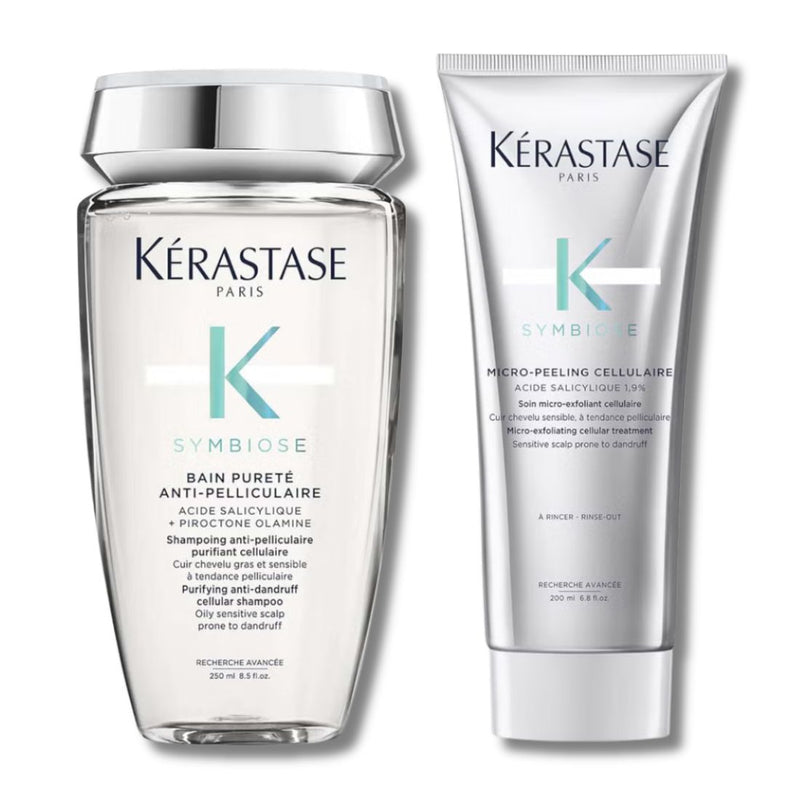 Kérastase Symbiose Anti-Dandruff Exfoliate and Cleanse Duo for Oily Scalps