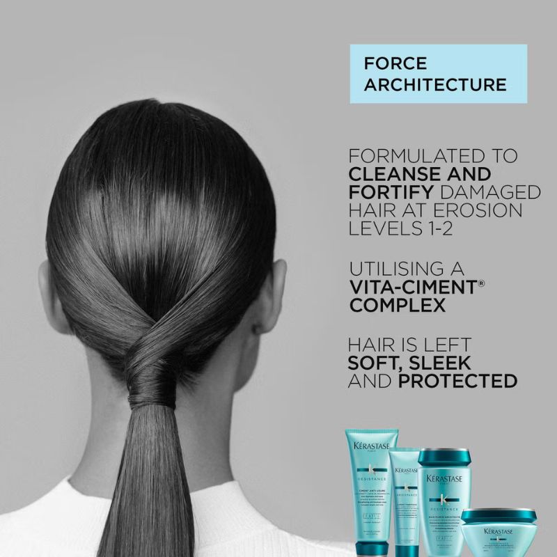 Kérastase Resistance Strengthening Shampoo & Conditioner Set for Damaged, Brittle Hair with Vita-Ciment Complex
