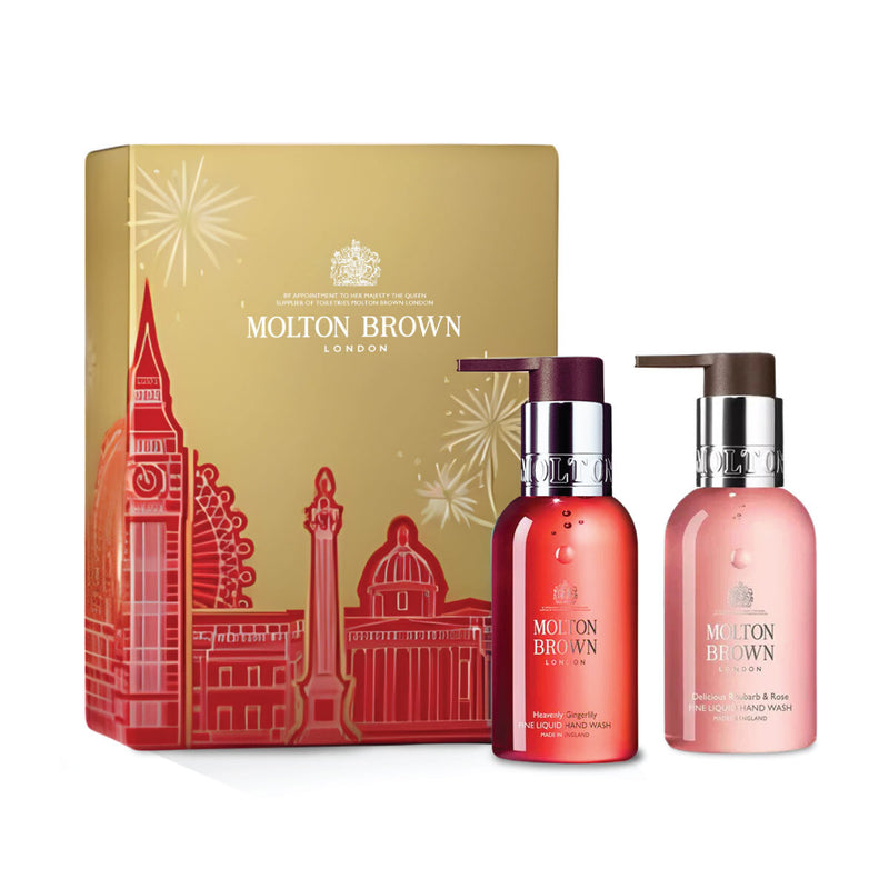 Molton Brown Hand Wash Duo Gift Set — Heavenly Gingerlily & Rhubarb & Rose (2 x 100ml)