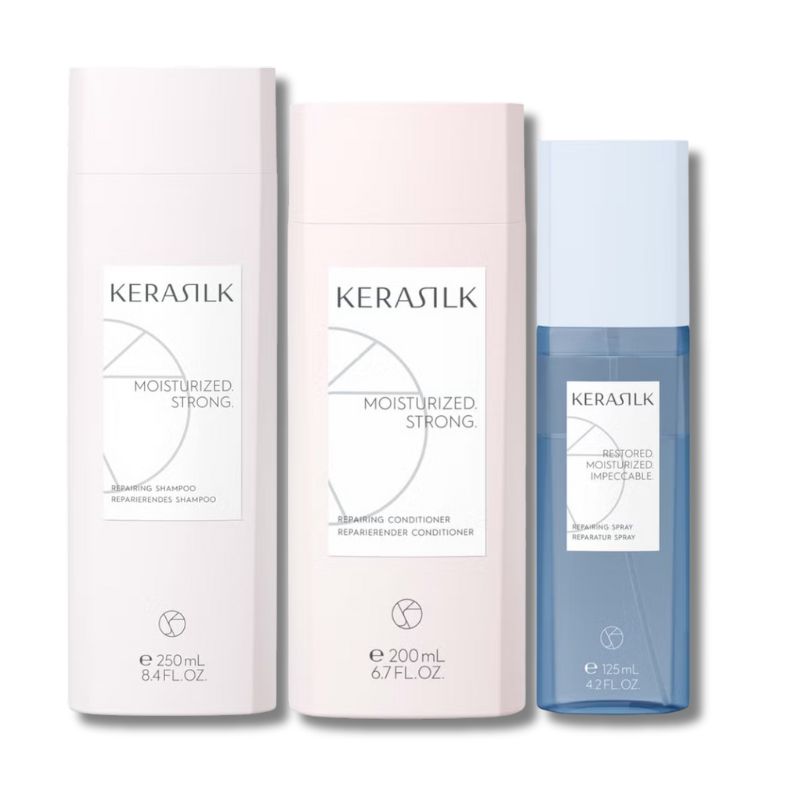 KERASILK Ultimate Repair Bundle Shampoo, Conditioner and Repairing Spray