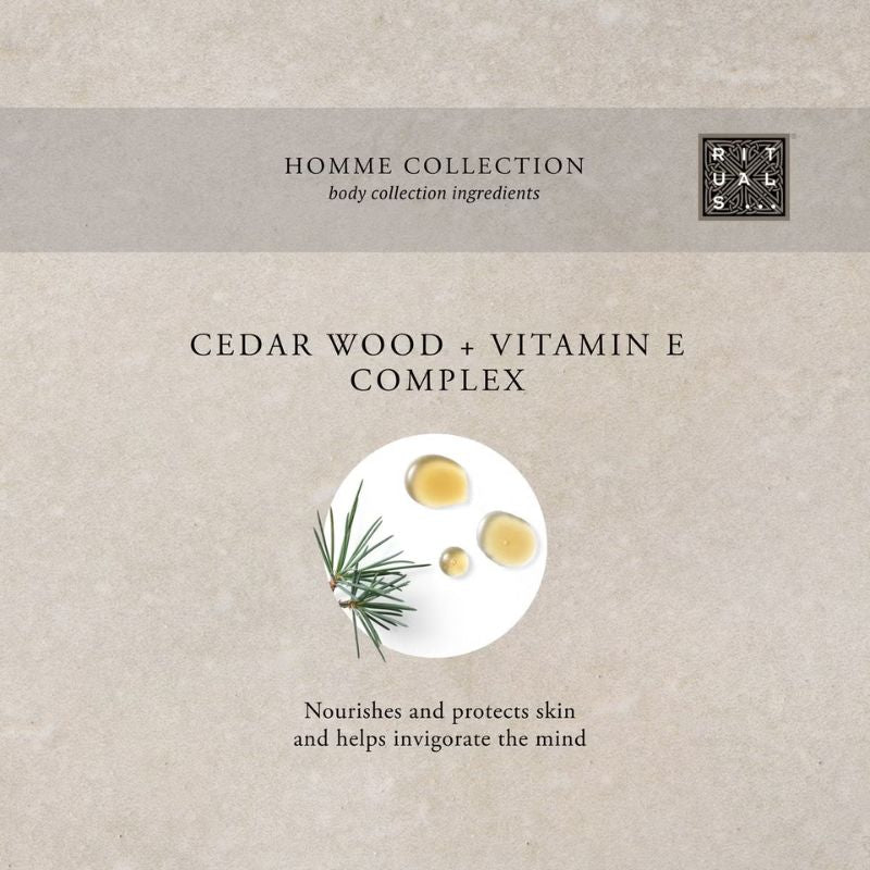 RITUALS Homme Collection Cedar Wood + Vitamin E Complex Foaming Body Wash 50ml