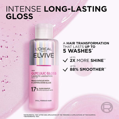 L'Oréal Paris Elvive Glycolic Gloss Rinse-Off 5 minute Lamination Treatment for Dull Hair 150ml