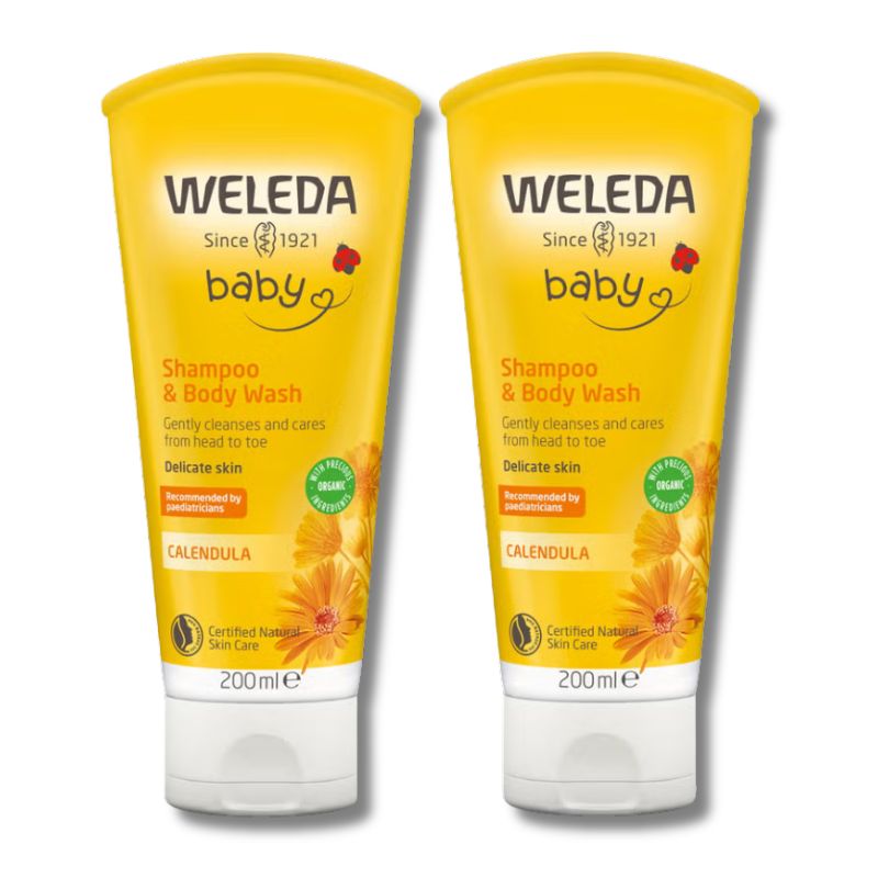 Weleda Baby Shampoo & Body Wash 200ml Twin Pack