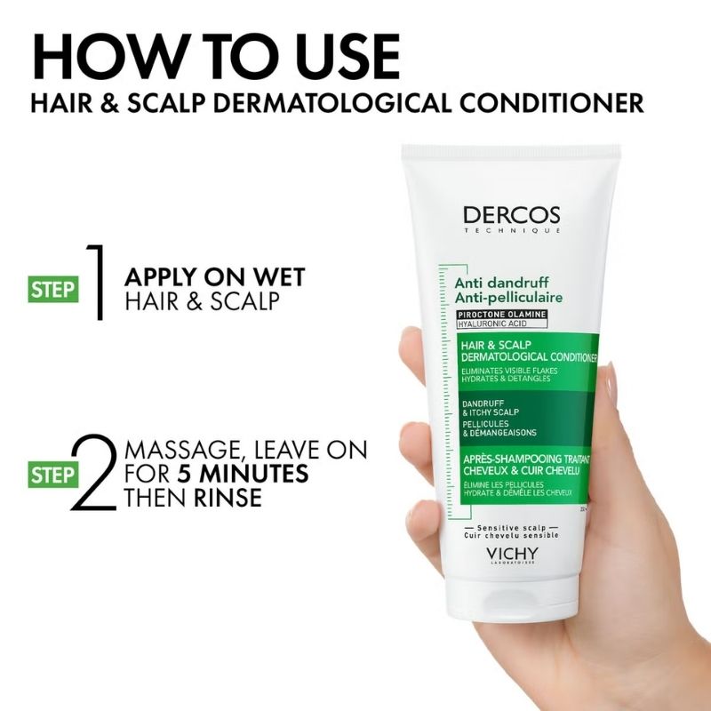 Vichy Dercos Hair & Scalp Dermatological Conditioner for Hydration And Anti-Dandruff 200ml