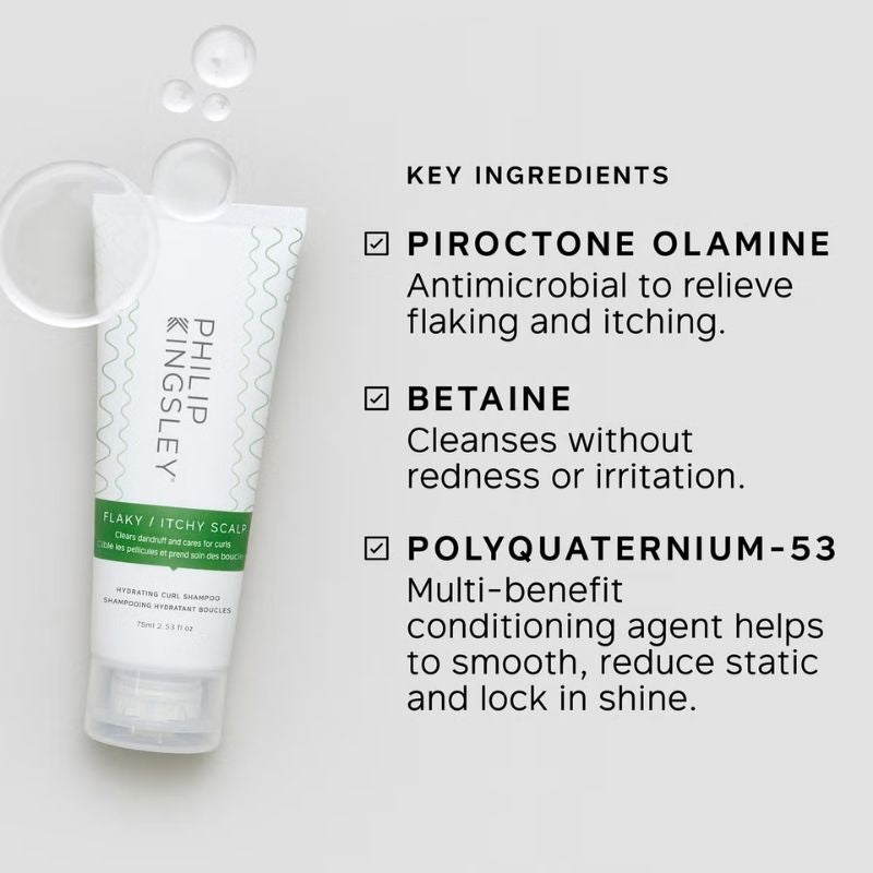 Philip Kingsley Flaky/Itchy Scalp Hydrating Curl Anti-Dandruff Shampoo 75ml