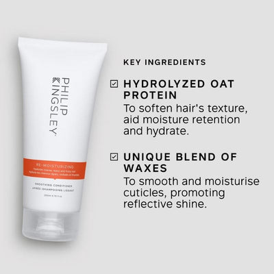 Philip Kingsley Re-Moisturizing Shampoo 250ml & Conditioner 200ml Duo (Worth £56.00)