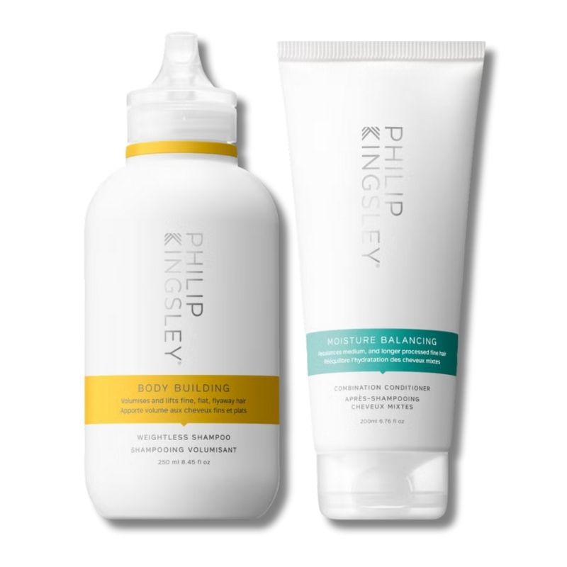 Philip Kingsley Body Building Shampoo 250ml and Moisture Balancing Conditioner 200ml Duo
