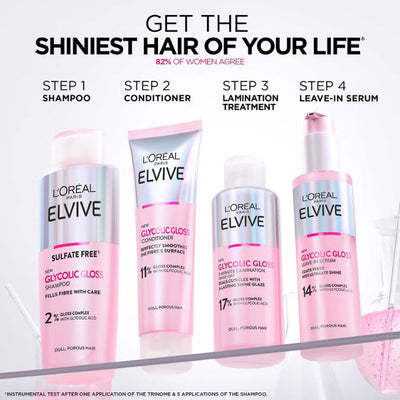 L'Oréal Paris Elvive Glycolic Gloss Sulphate Free Shampoo for Dull Hair 200ml