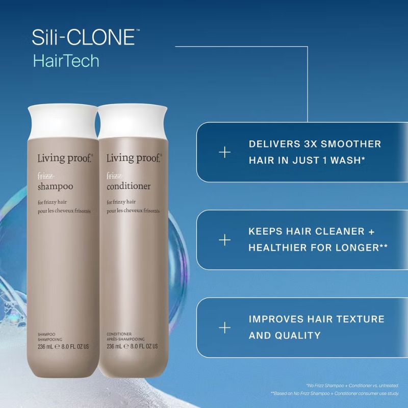 Living Proof No Frizz Shampoo and Conditioner Bundle for Frizz Control, Smoothness and Shine
