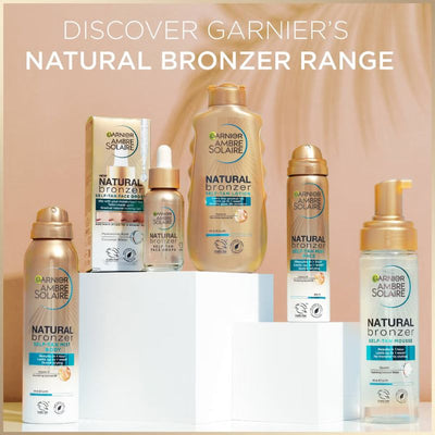 Garnier Ambre Solaire Natural Bronzer Quick Drying Body Self Tan Mist Medium 150ml