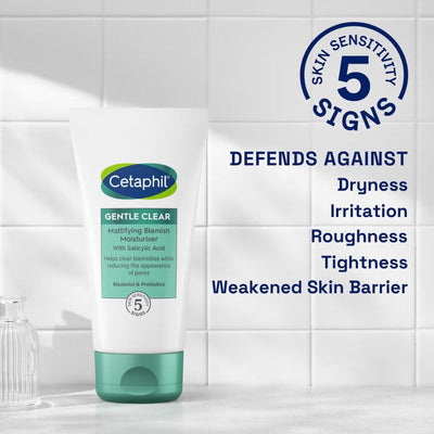 Cetaphil Gentle Clear Mattifying Blemish Face Cream with Salicylic Acid for Sensitive Skin 89ml