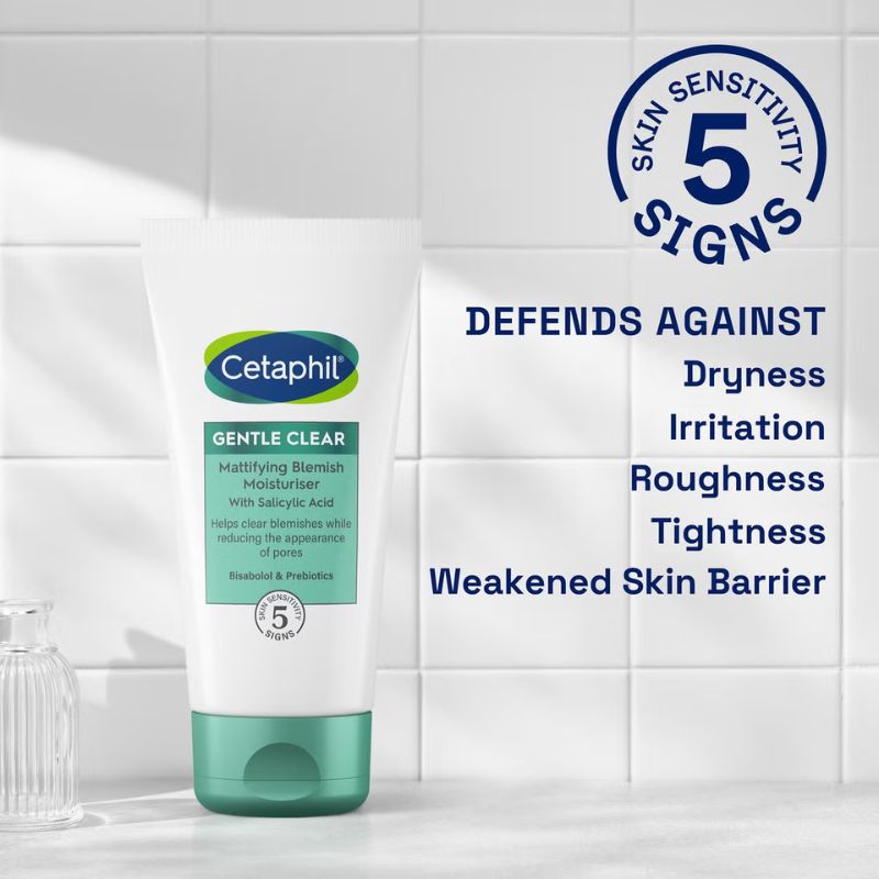 Cetaphil Gentle Clear Mattifying Blemish Face Cream with Salicylic Acid for Sensitive Skin 89ml