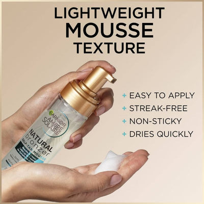 Garnier Ambre Solaire Vegan Natural Bronzer Intense Clear Self Tan Mousse 200ml