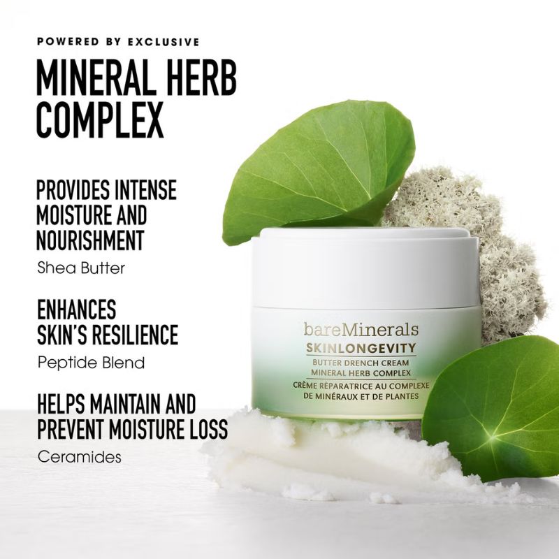 bareMinerals SKINLONGEVITY Butter Drench Cream Mineral Herb Complex 50g