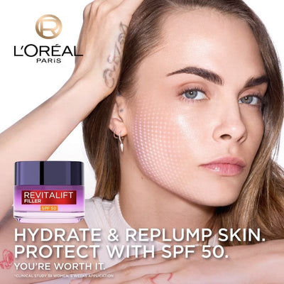 L'Oréal Paris Revitalift Filler Hyaluronic Acid Anti-Ageing SPF50 Day Cream 50ml