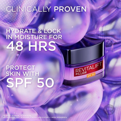 L'Oréal Paris Revitalift Filler Hyaluronic Acid Anti-Ageing SPF50 Day Cream 50ml