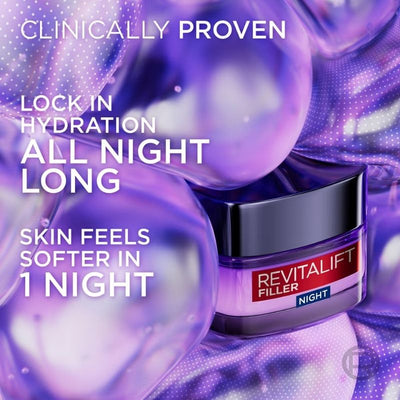 L'Oréal Paris Revitalift Filler and Hyaluronic Acid Anti-Ageing Night Cream 50ml