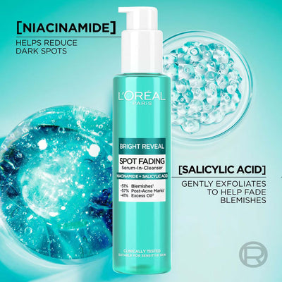 L'Oréal Paris Bright Reveal Spot Fading Serum-in-Cleanser with Niacinamide and Salicylic Acid 150ml