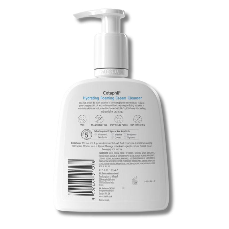 Cetaphil Hydrating Foaming Cream Cleanser Wash 473ml