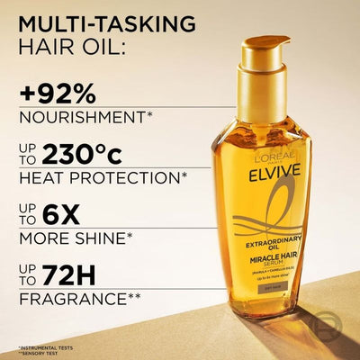 L'Oréal Paris Elvive Extraordinary Oil Nourished Hair Treatment Day and Night Routine Set for Dry Hair