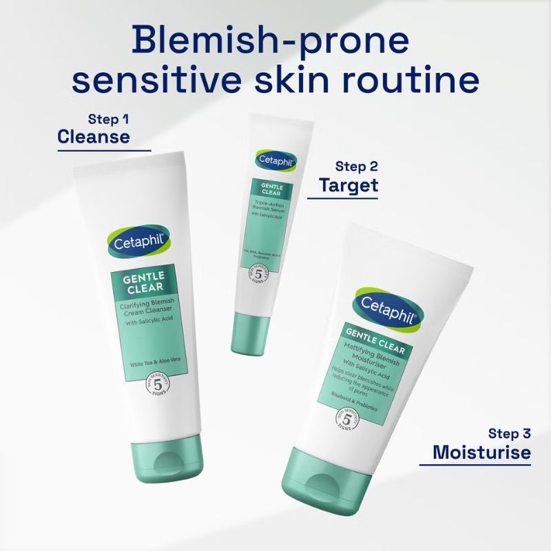 Cetaphil Gentle Clear Mattifying Blemish Face Cream with Salicylic Acid for Sensitive Skin 89ml