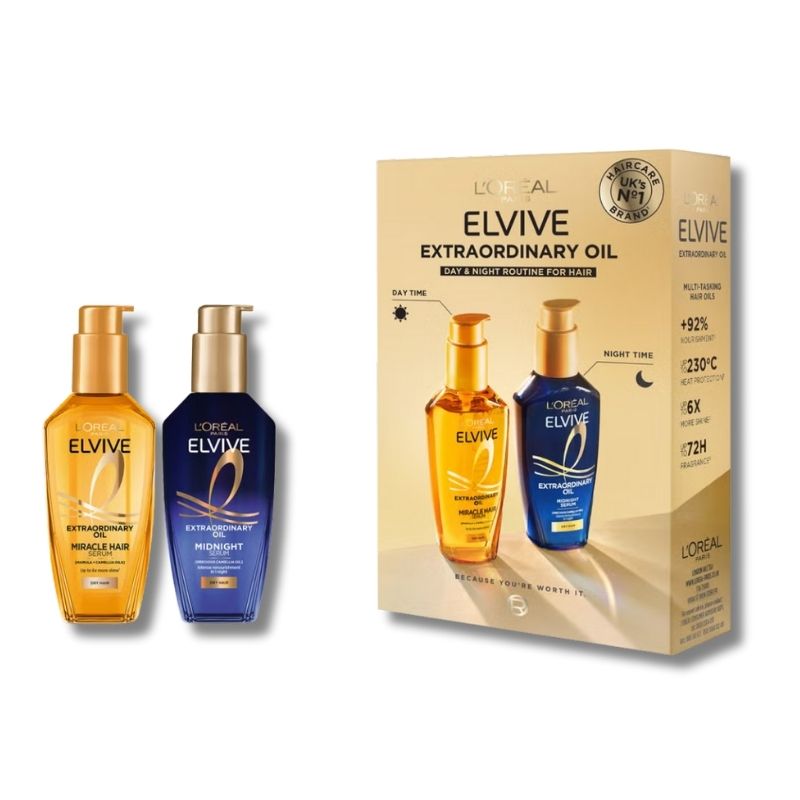L’Oreal Paris Elvive Extraordinary Oil Day & Night Set (Worth £29)
