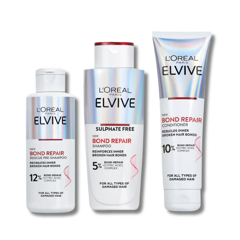 L’Oréal Paris Elvive Bond Repair 3 Step Routine Bundle For Damaged Hair