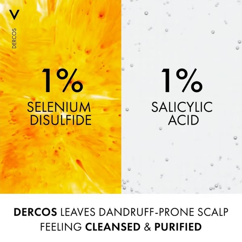 Vichy Dercos Technique Anti-Dandruff Purifying Shampoo for Sensitive, Oily Hair and Scalp 390ml