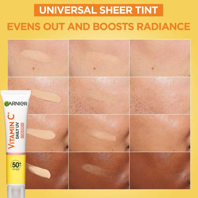 Garnier Vitamin C Brightening Serum & Glow UV Fluid SPF 50+ Face Duo Set