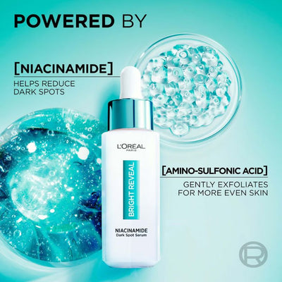 L'Oréal Paris Bright Reveal Niacinamide Dark Spot Serum with 10% Niacinamide and Amino-Sulfonic Acid 30ml