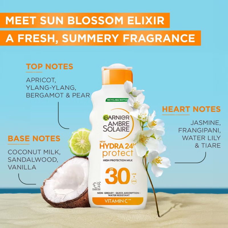 Garnier Ambre Solaire SPF 30 Hydra 24 Hour Protect Hydrating Sun Cream Lotion With Vitamin C, 175ml