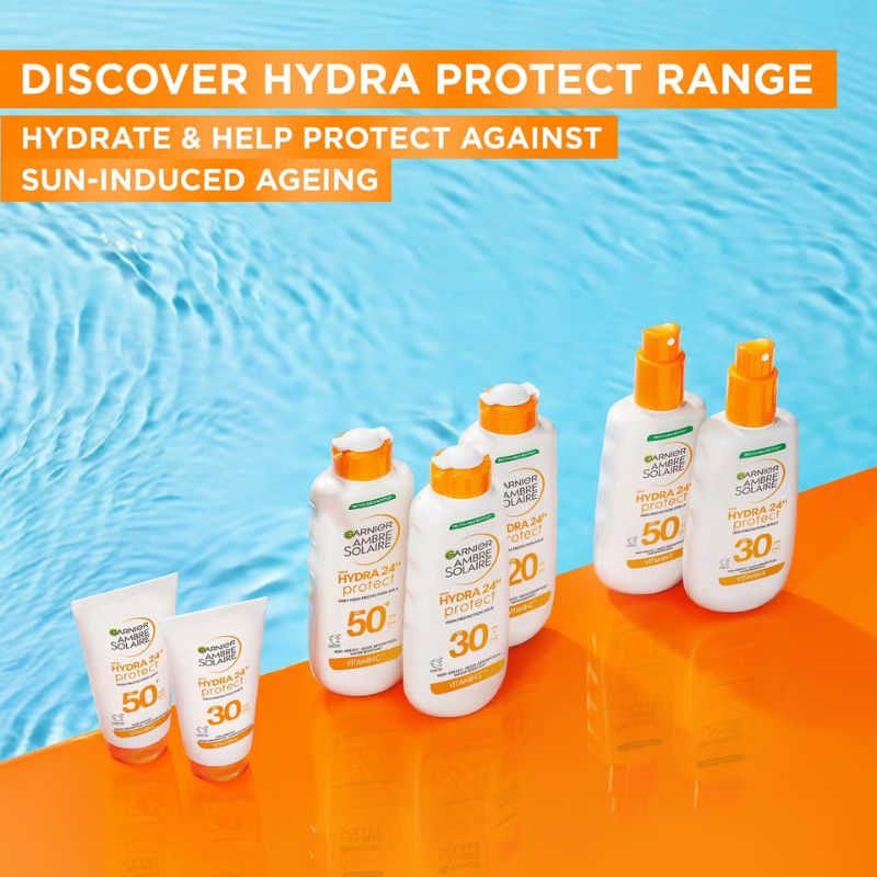 Garnier Ambre Solaire SPF 30 Hydra 24 Hour Protect Hydrating Sun Cream Lotion With Vitamin C, 175ml