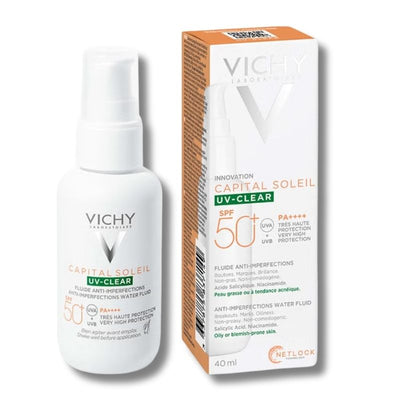 Vichy Capital Soleil UV-Clear Daily Sun Protection SPF50+ with Salicylic Acid for Blemish-Prone Skin 40ml