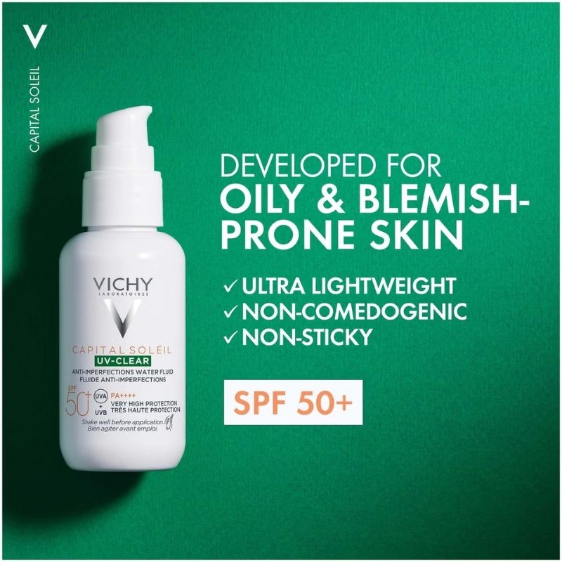 Vichy Capital Soleil UV-Clear Daily Sun Protection SPF50+ with Salicylic Acid for Blemish-Prone Skin 40ml