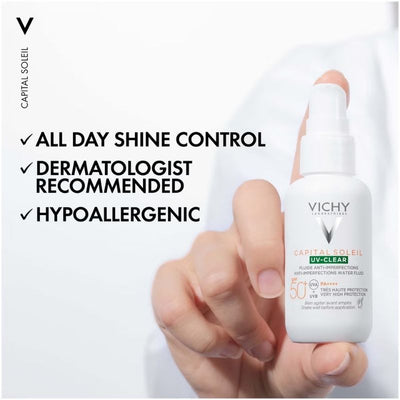 Vichy Capital Soleil UV-Clear Daily Sun Protection SPF50+ with Salicylic Acid for Blemish-Prone Skin 40ml