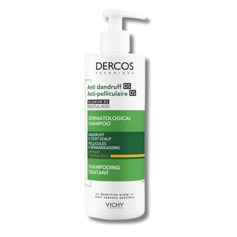 Vichy Dercos Technique Anti-Dandruff Purifying Shampoo for Sensitive, Dry Hair and Scalp 390ml