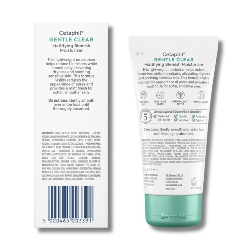 Cetaphil Gentle Clear Mattifying Blemish Face Cream with Salicylic Acid for Sensitive Skin 89ml