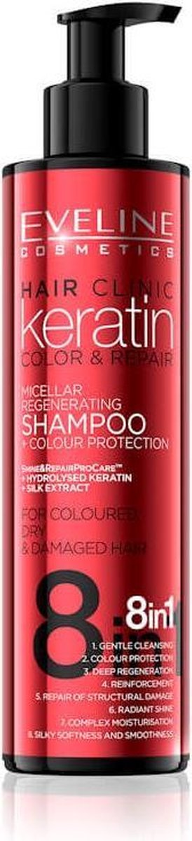 EVELINE Cosmetics Keratin Color & Repair Shampoo 8 in1
