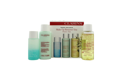 Clarins Make Up Removal Trio 30ml Instant Eye Make Up Remover + 50ml Cleansing Milk + 50ml Toning Lotion